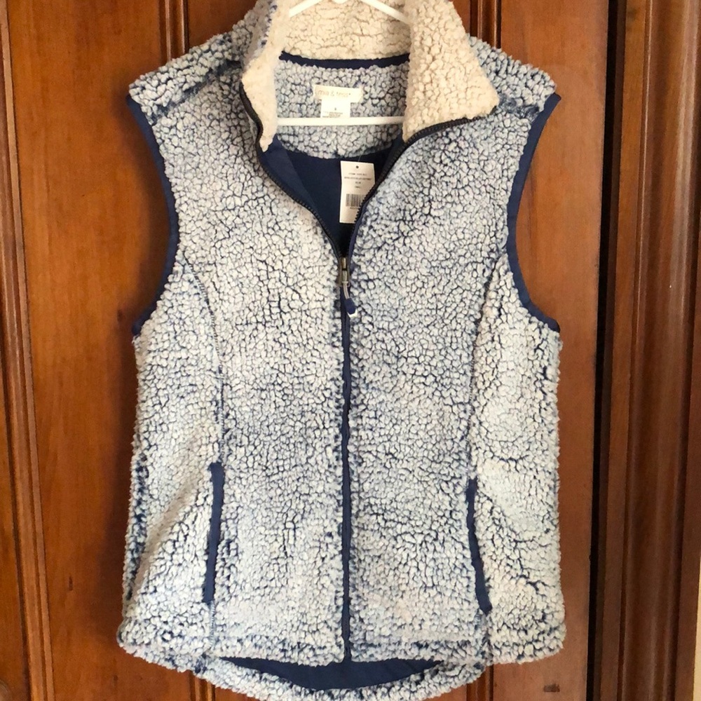 Exclusive Faux Fur Fuzzy Vest in Blue